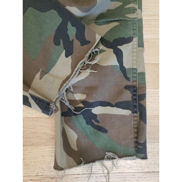 R13 Camo Pants Wide Leg Cargo Crop Green Sz 32 Drop Crotch Japanese Fabric Harem - Picture 5 of 16